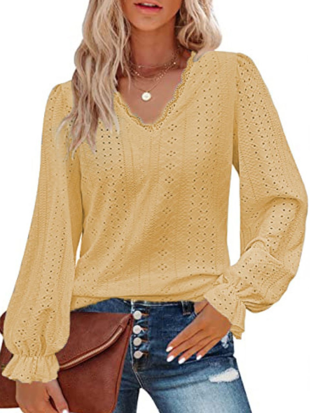 

StyleCast Women Self Design High Neck Top, Yellow