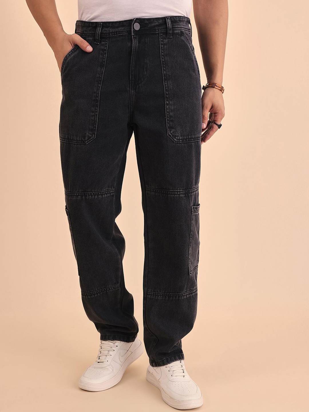 

Style Quotient Men Comfort Relaxed Fit Mid Rise Jeans, Black