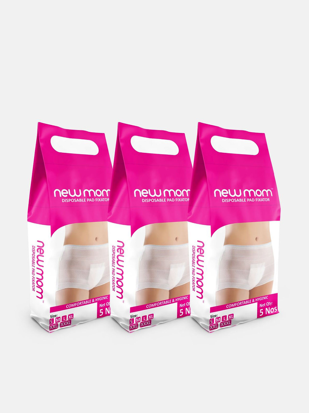 

NEWMOM Pack Of 5 Disposable Pads Fixator- 25Nos, White