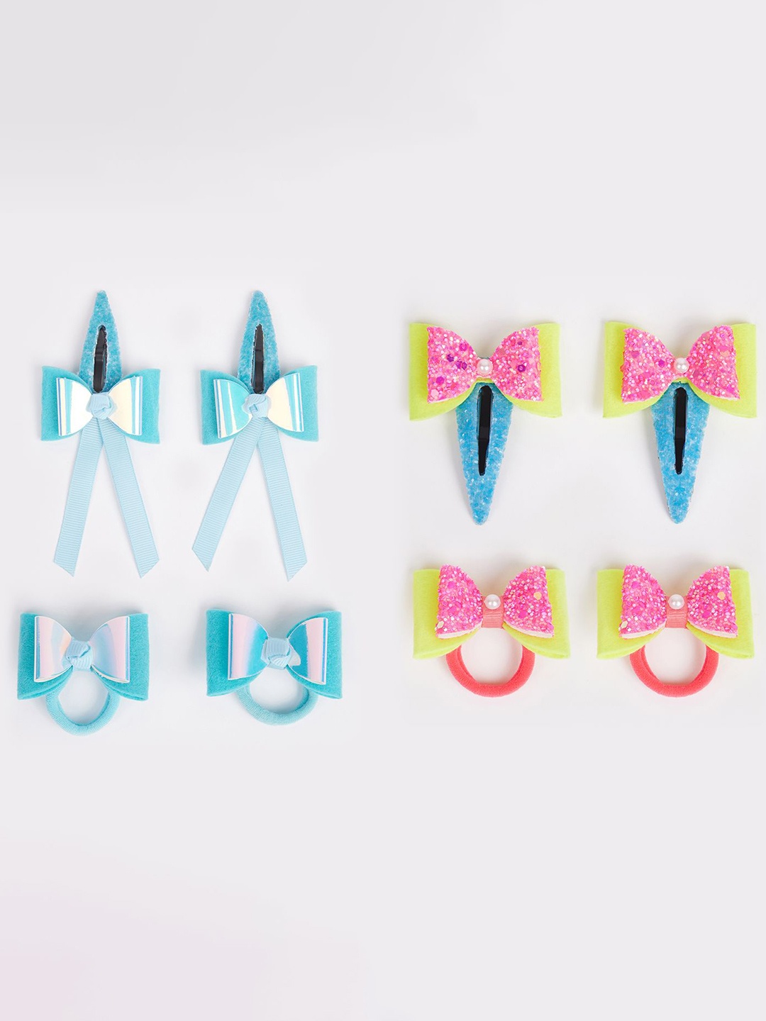 

RIBBON CANDY Set of 8 Girls Embellished Hair Accessory, Blue