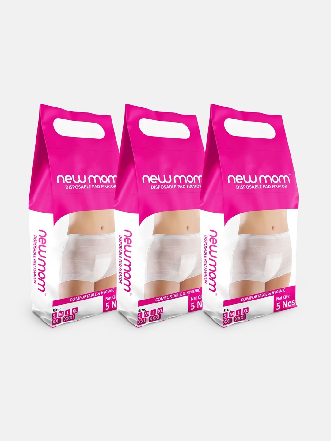 

NEWMOM Pack Of 3 Disposable Pads Fixator- 15 Nos, White