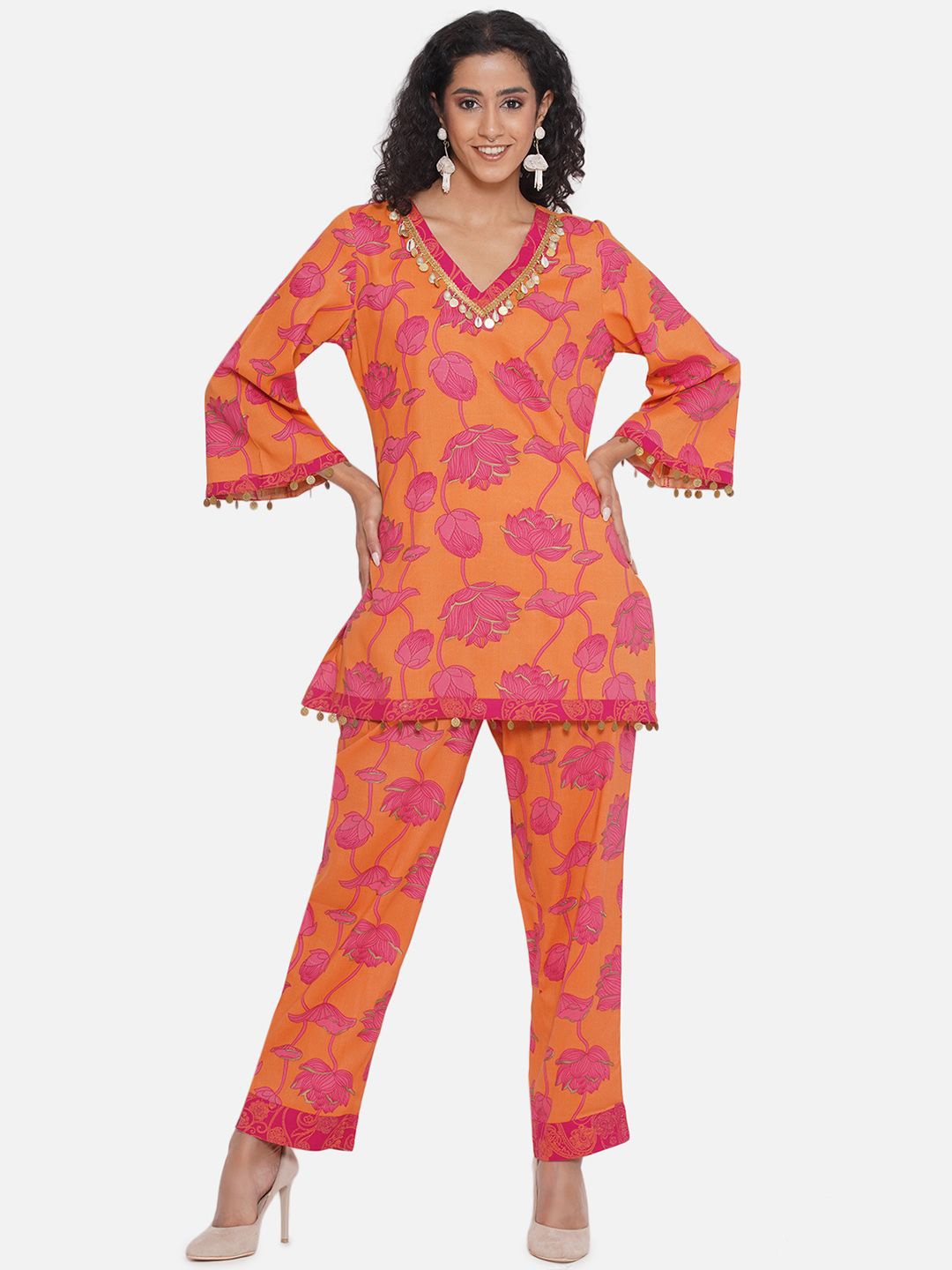 

KALINI Printed Tunic With Trouser Co-Ords, Fuchsia