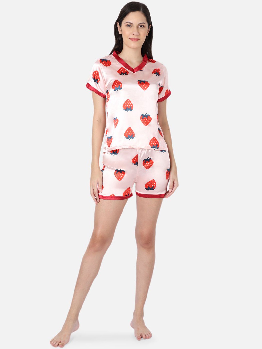 

GRACIT Women Printed Night suit, Pink