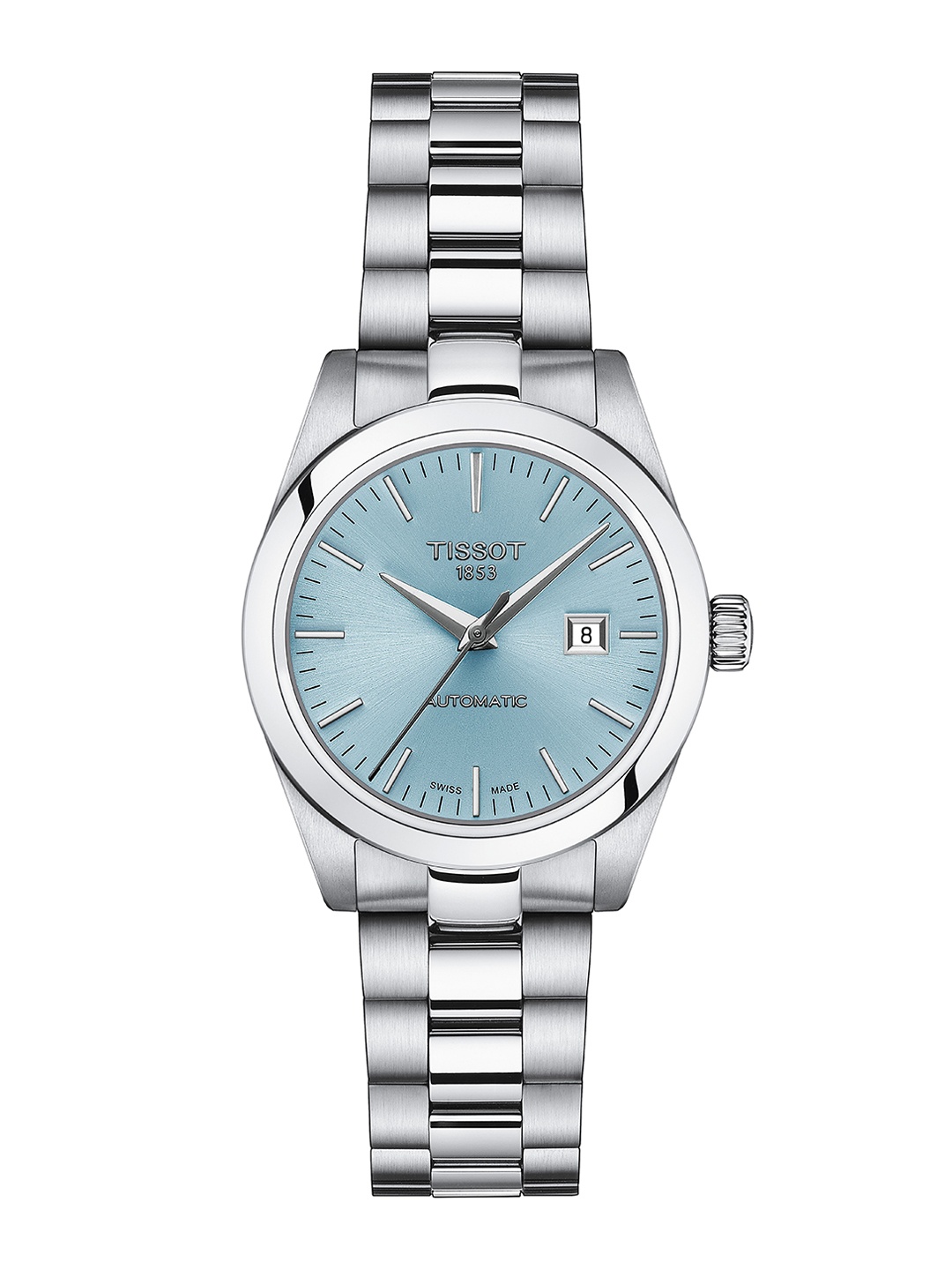 

TISSOT Women Embellished Dial & Stainless Steel Bracelet Style Straps Analogue Automatic Motion Powered Watch, Turquoise blue