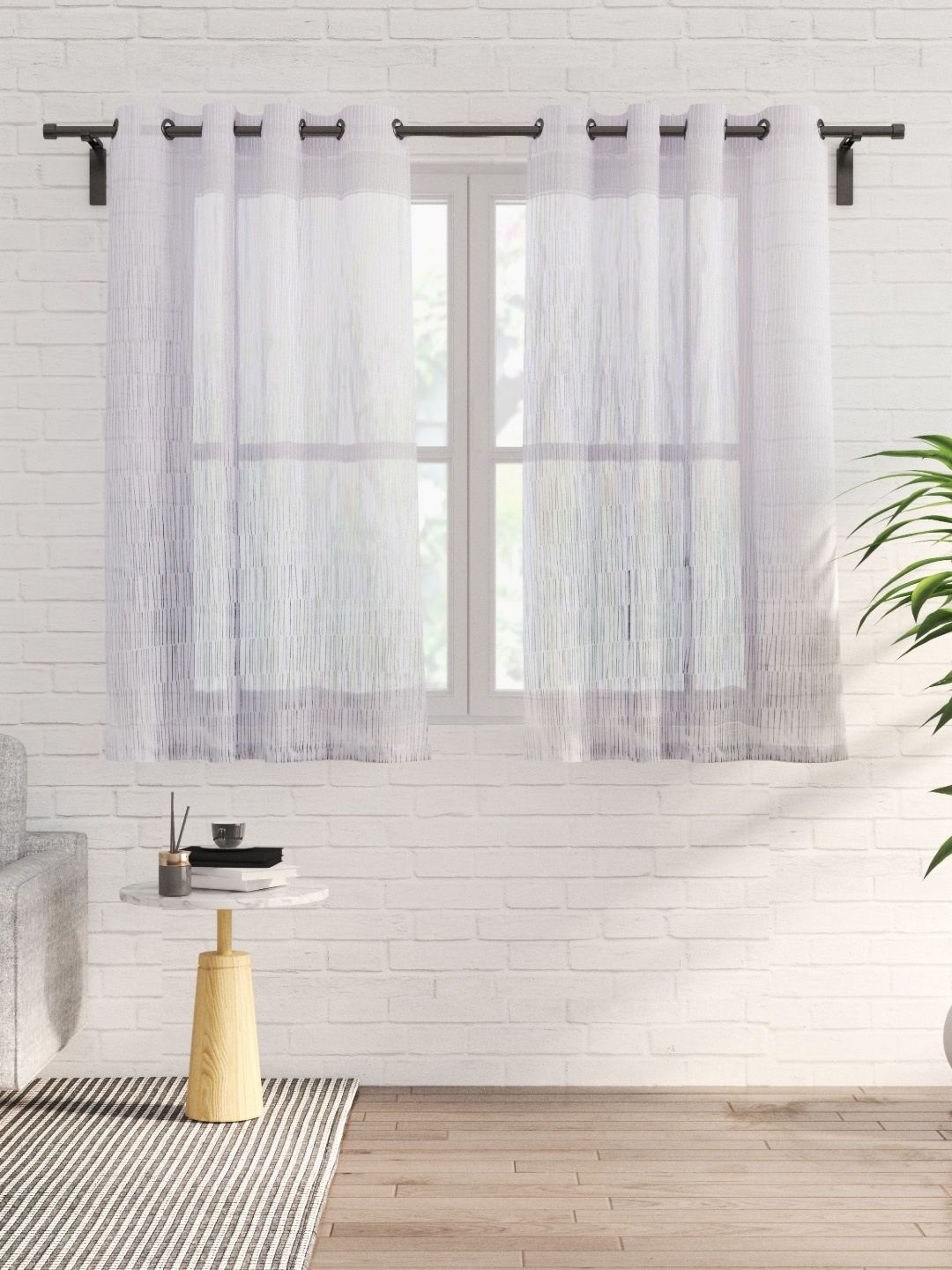 

Home Centre White Set of 2 Sheer Window Curtain