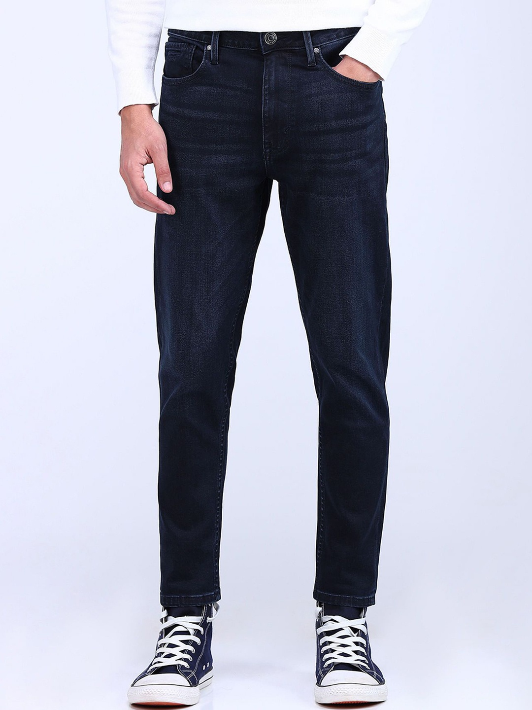 

Flying Machine Men Tapered Fit Stretchable Jeans, Blue