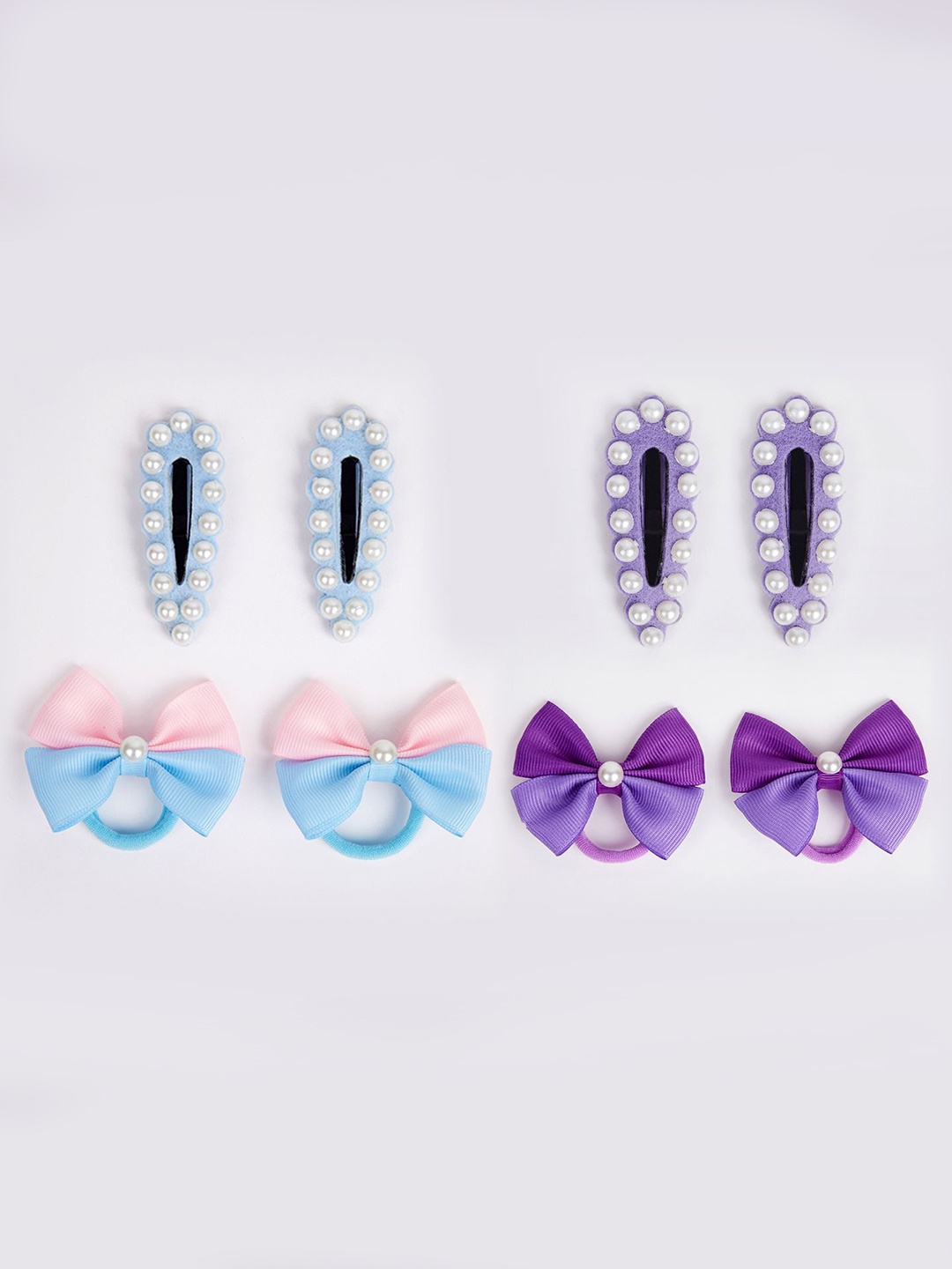 

RIBBON CANDY Set of 8 Girls Embellished Hair Accessory, Purple
