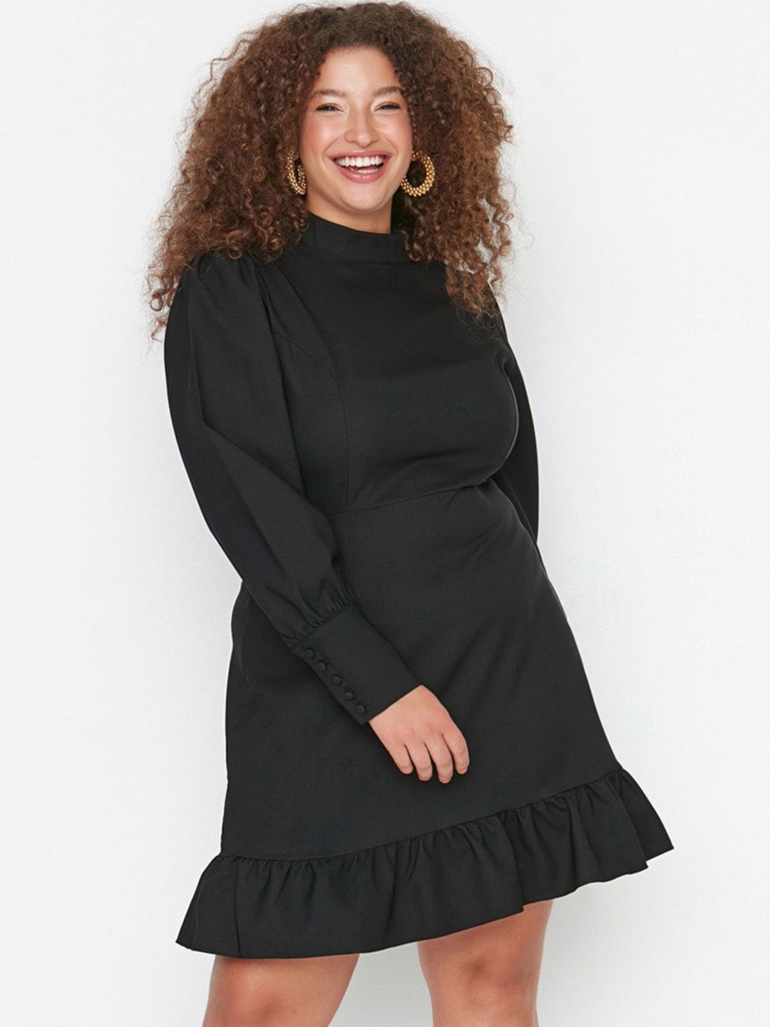 

Trendyol Puff Sleeve Drop-Waist Dress, Na