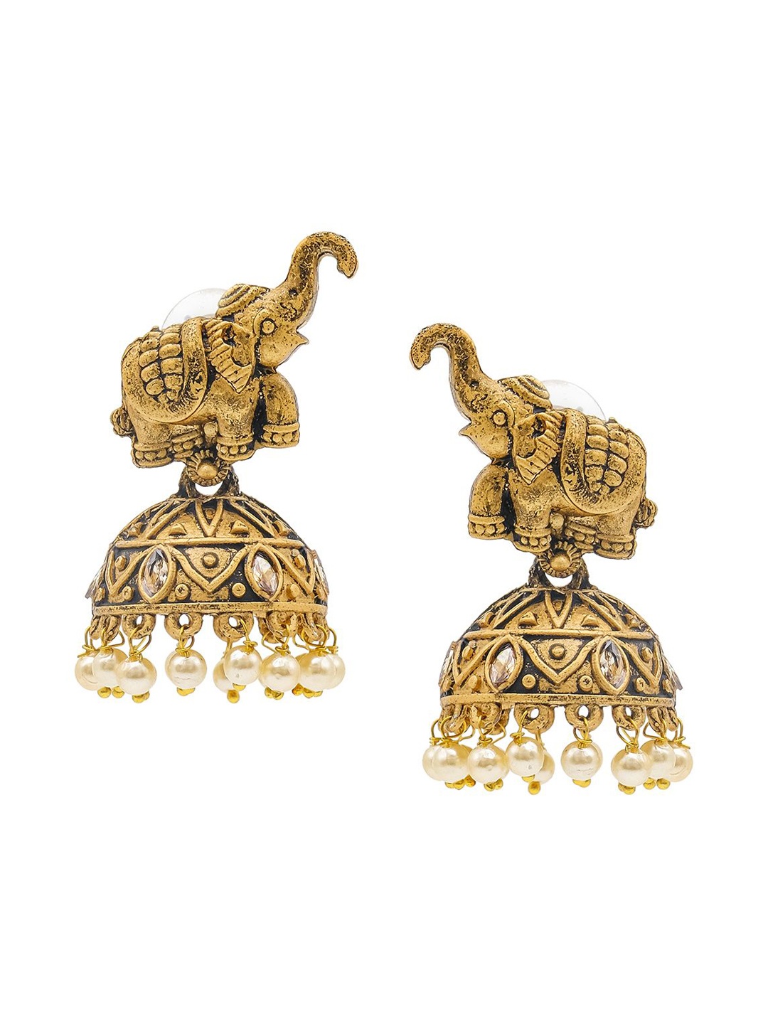 

Shining Jewel - By Shivansh Contemporary Jhumkas Earrings, White