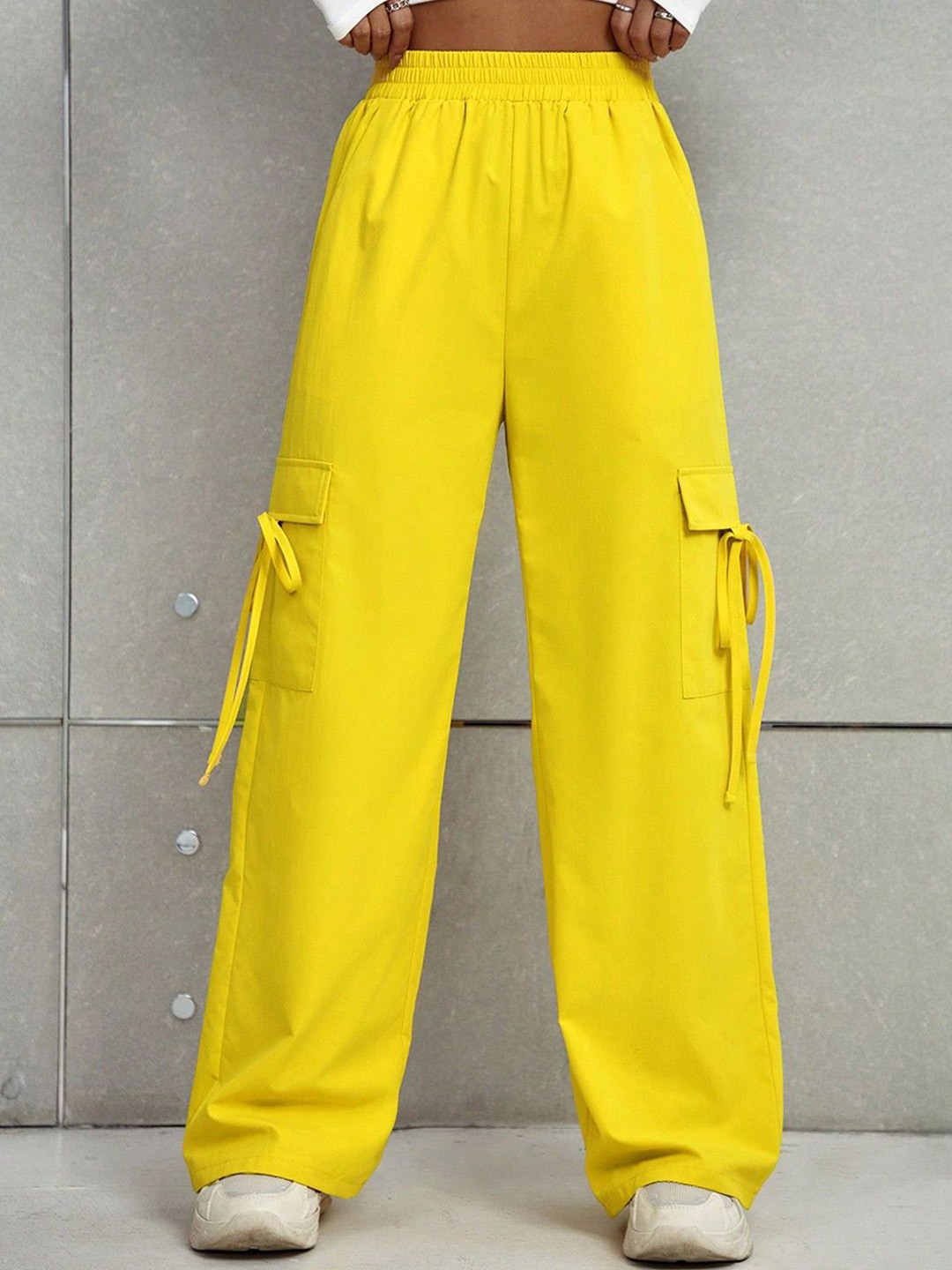 

StyleCast x Revolte Women Loose Fit Easy Wash Trousers, Yellow