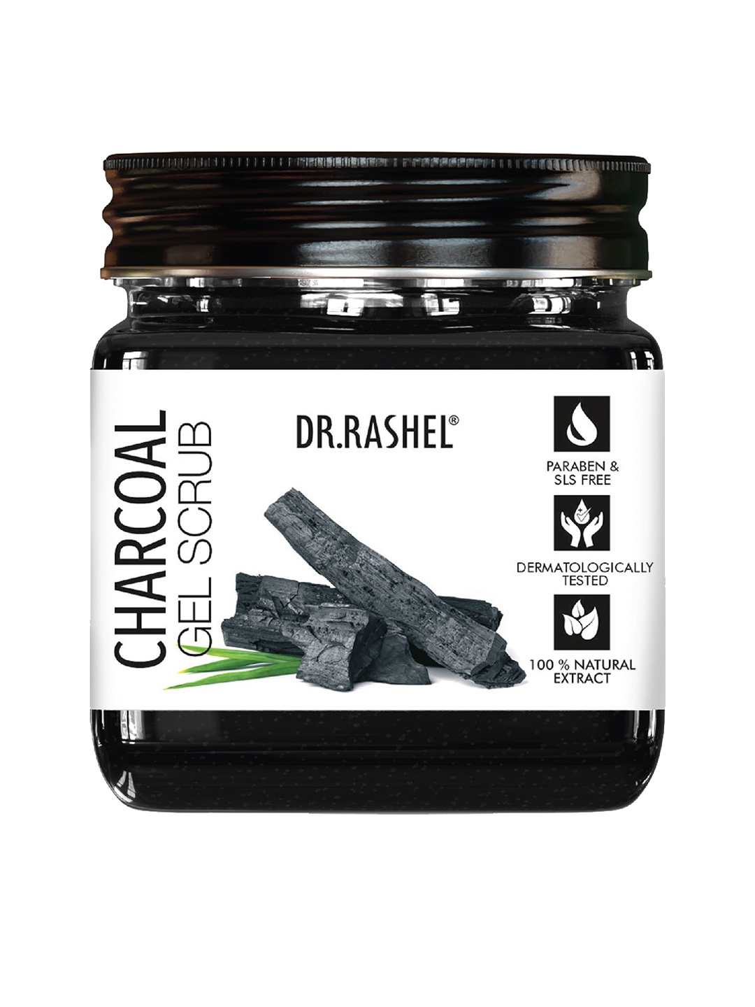 

DR.RASHEL Charcoal Gel Scrub Exfoliates & Brightens- 380 ml, Black
