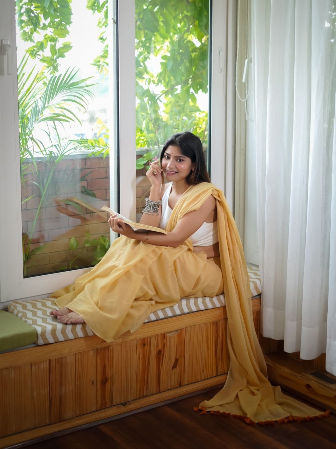 

Eternity by sakshi Soft Saree, Yellow