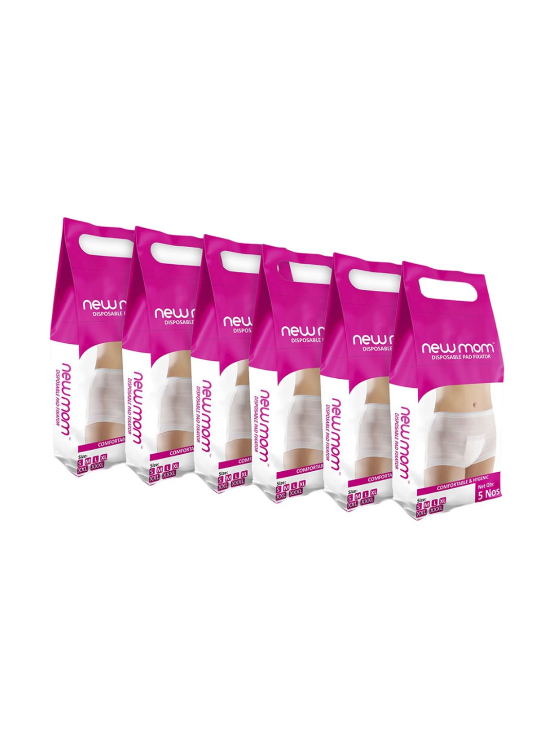 

NEWMOM Pack Of 5 Disposable Pads Fixator- 25Nos, White