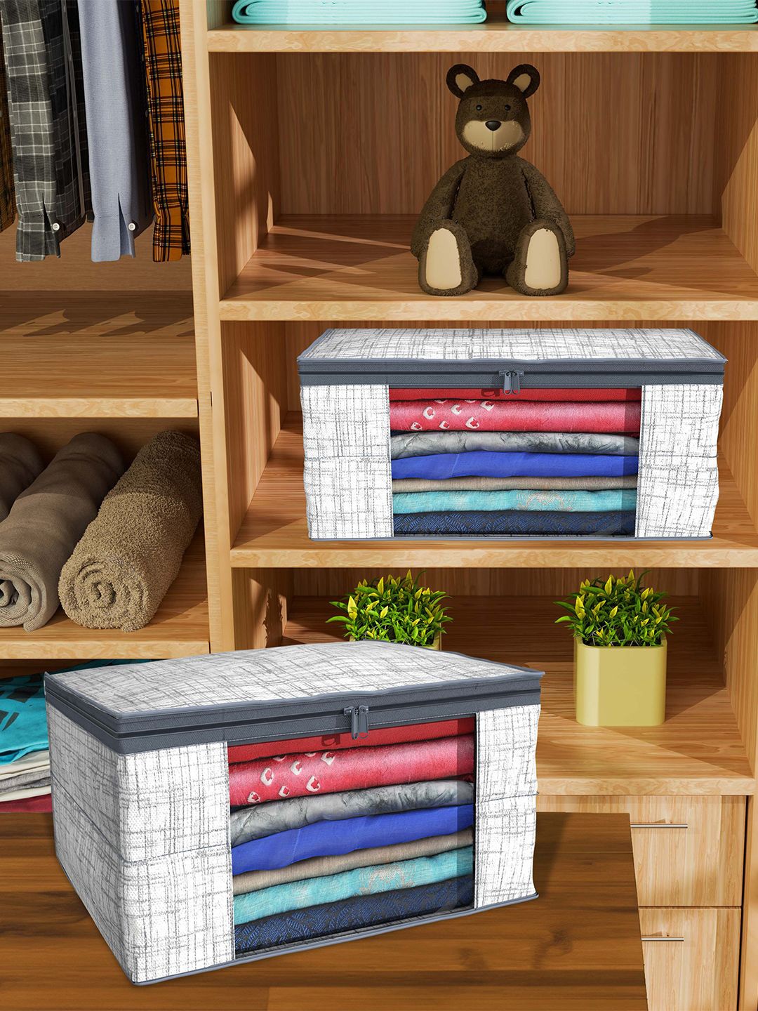 

Kuber Industries Grey Set of 4 Regular Drawer Organiser Organisers