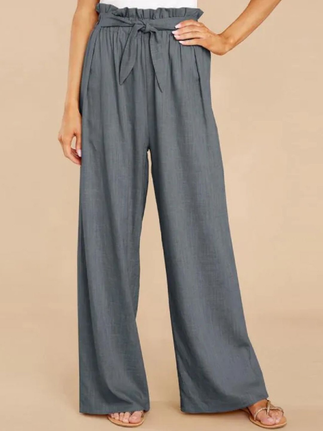 

StyleCast Women Relaxed Loose Fit Parallel Trousers, Grey