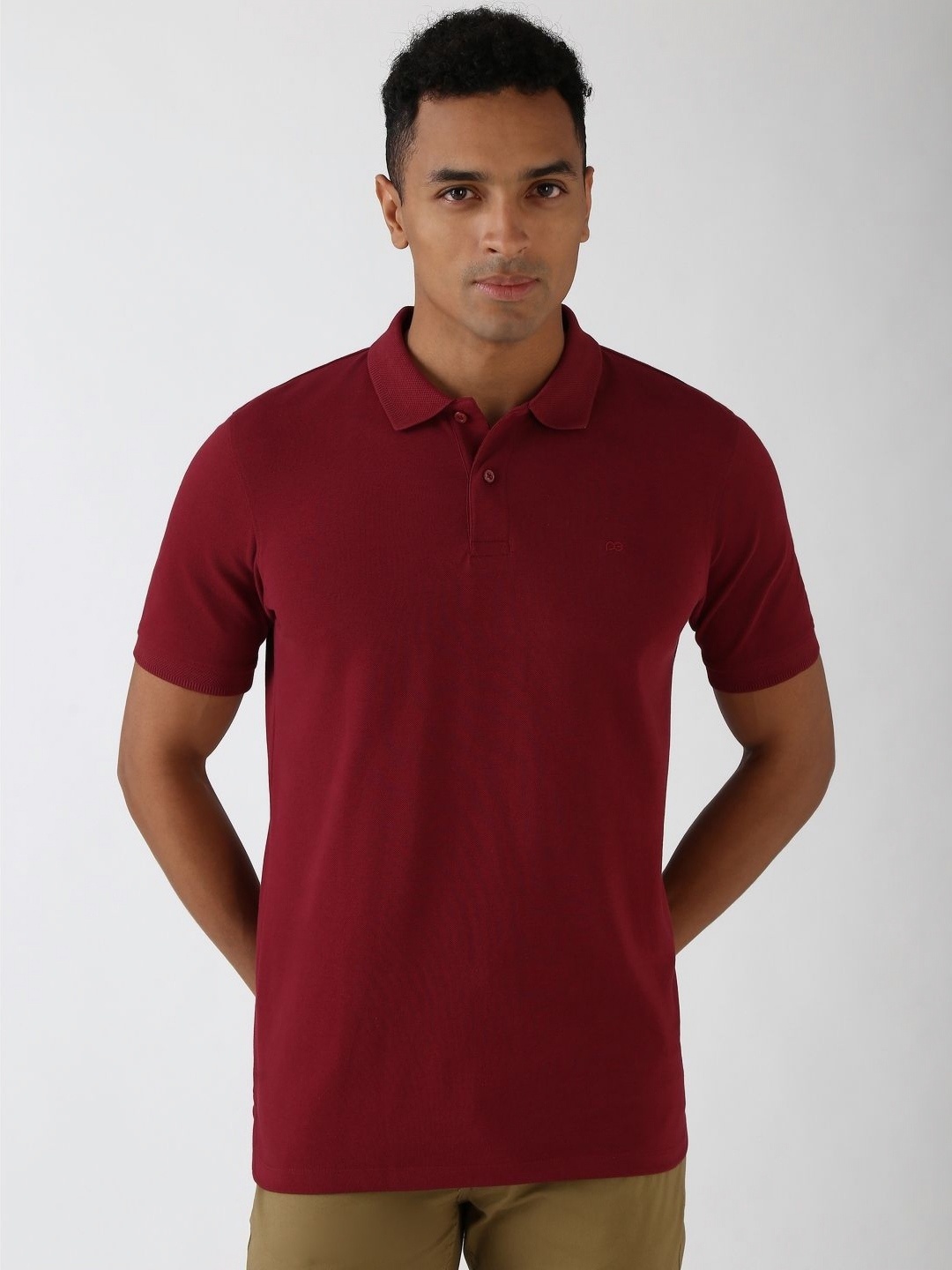 

Peter England Men Polo Collar Pockets T-shirt, Maroon