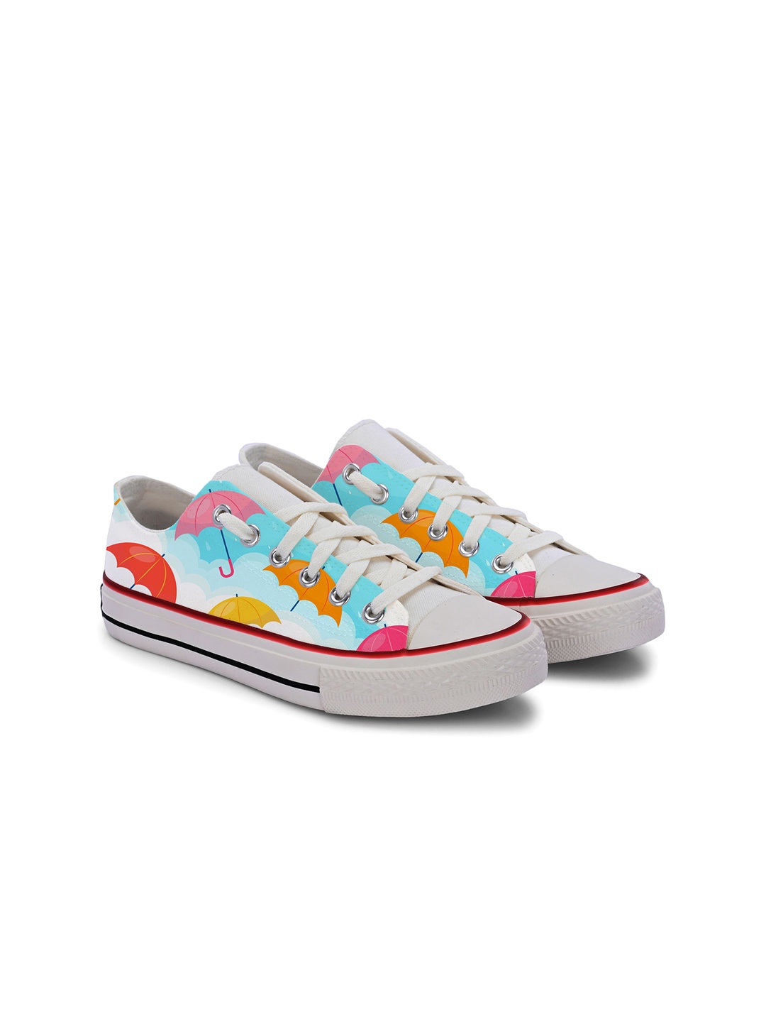 

CROWCIA LONDON Women Woven Design Canvas Sneakers, Multi