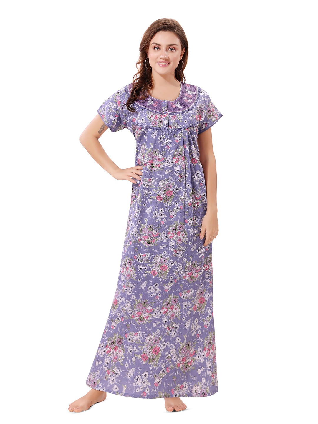 

Soulemo Printed Maxi Nightdress, Violet