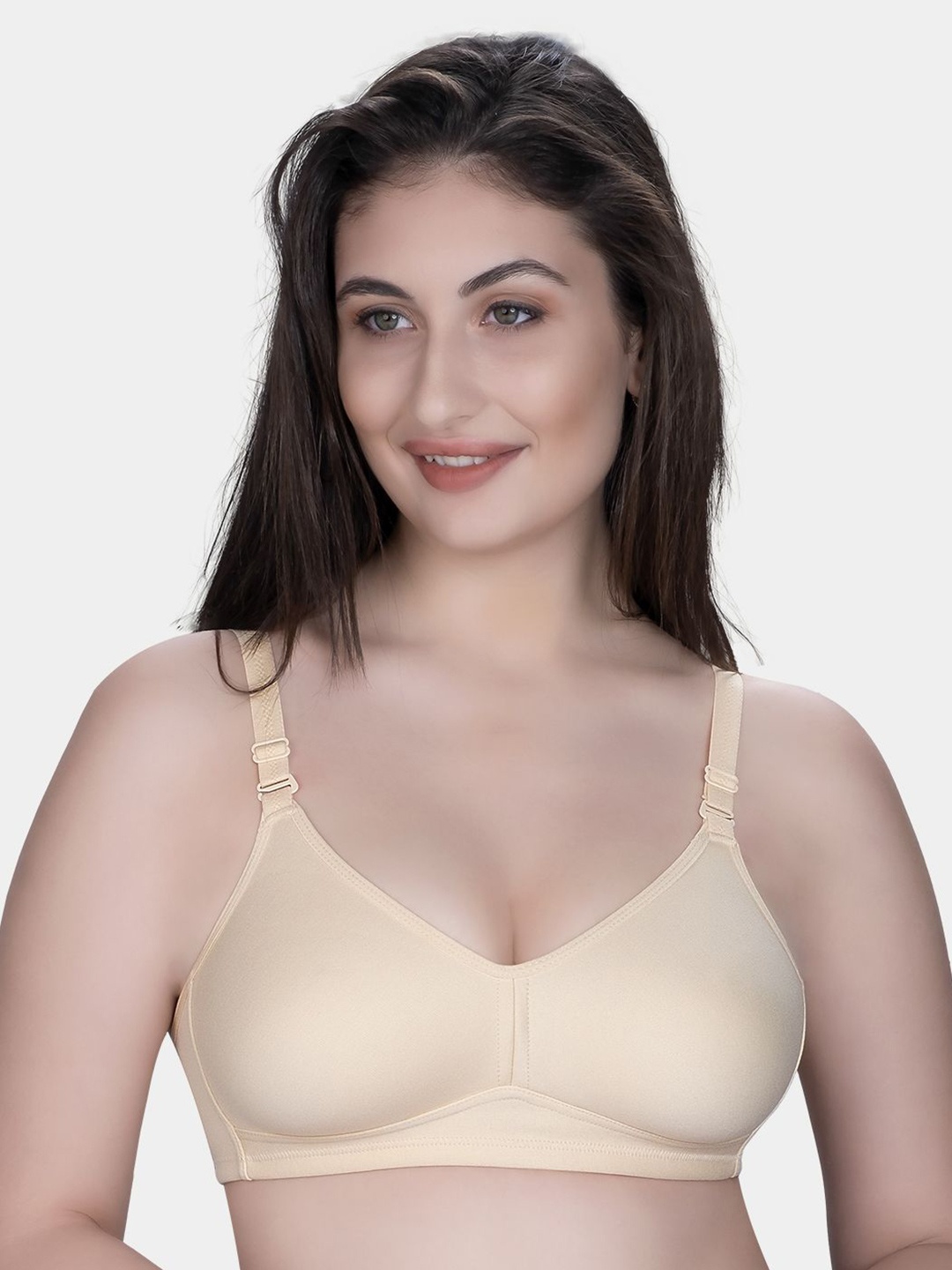 

Trylo Riza Minimizer Cotton Fabric Non-Padded Non-Wired Seamless Molded Bra, Beige