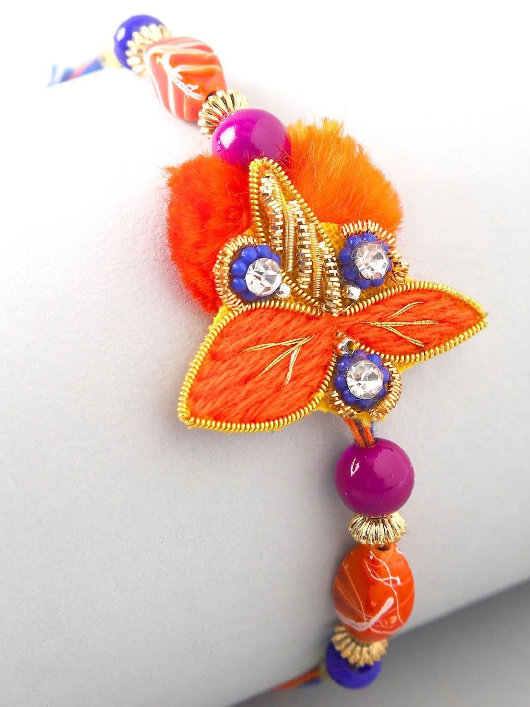 

fnp Beautiful Traditional Zardosi Rakhi American Diamond, Orange