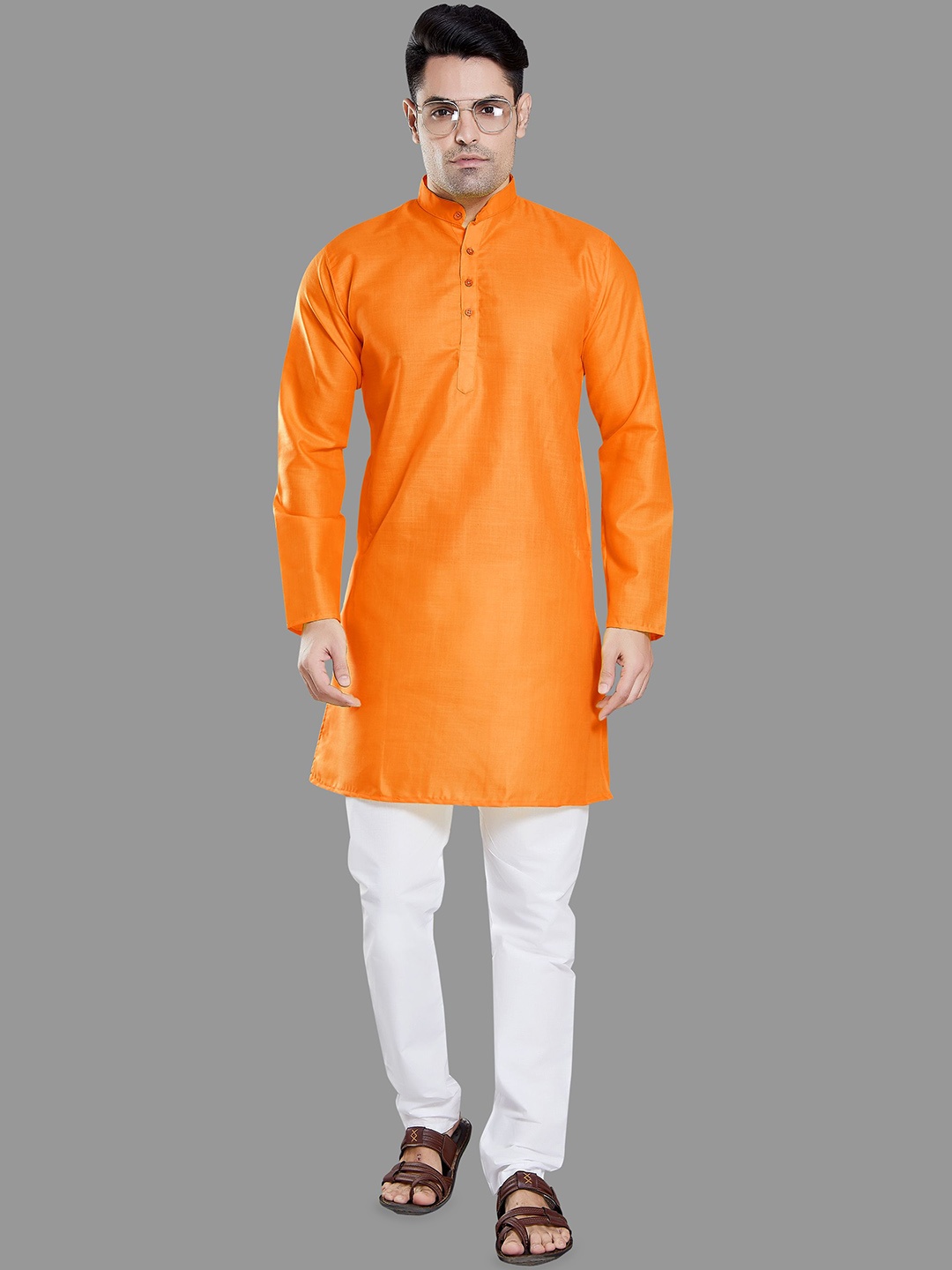

DIVISIVE Men Regular Kurta with Pyjamas, Orange