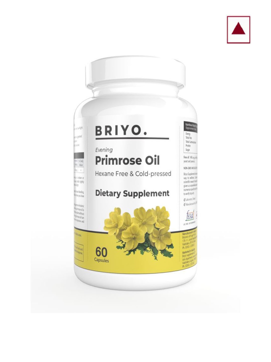 

BRIYO Evening Primrose Oil Filled Capsules-60 Capsules, Pink