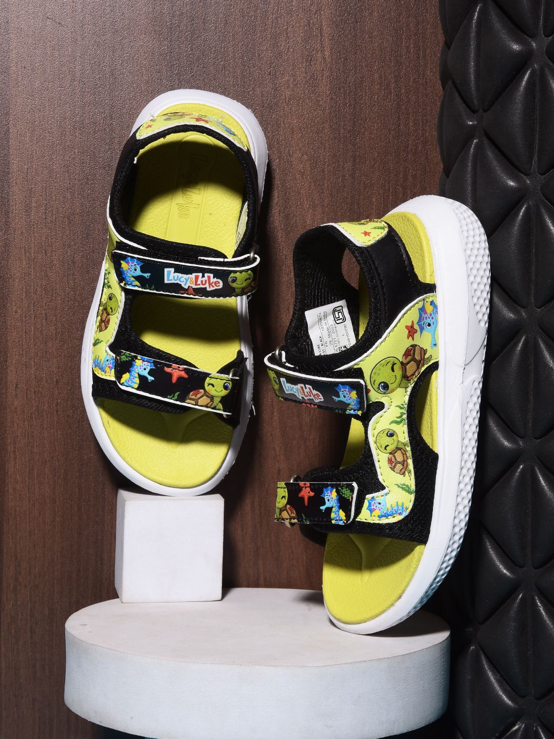 

Liberty Boys Printed PU Comfort Sandals, Black