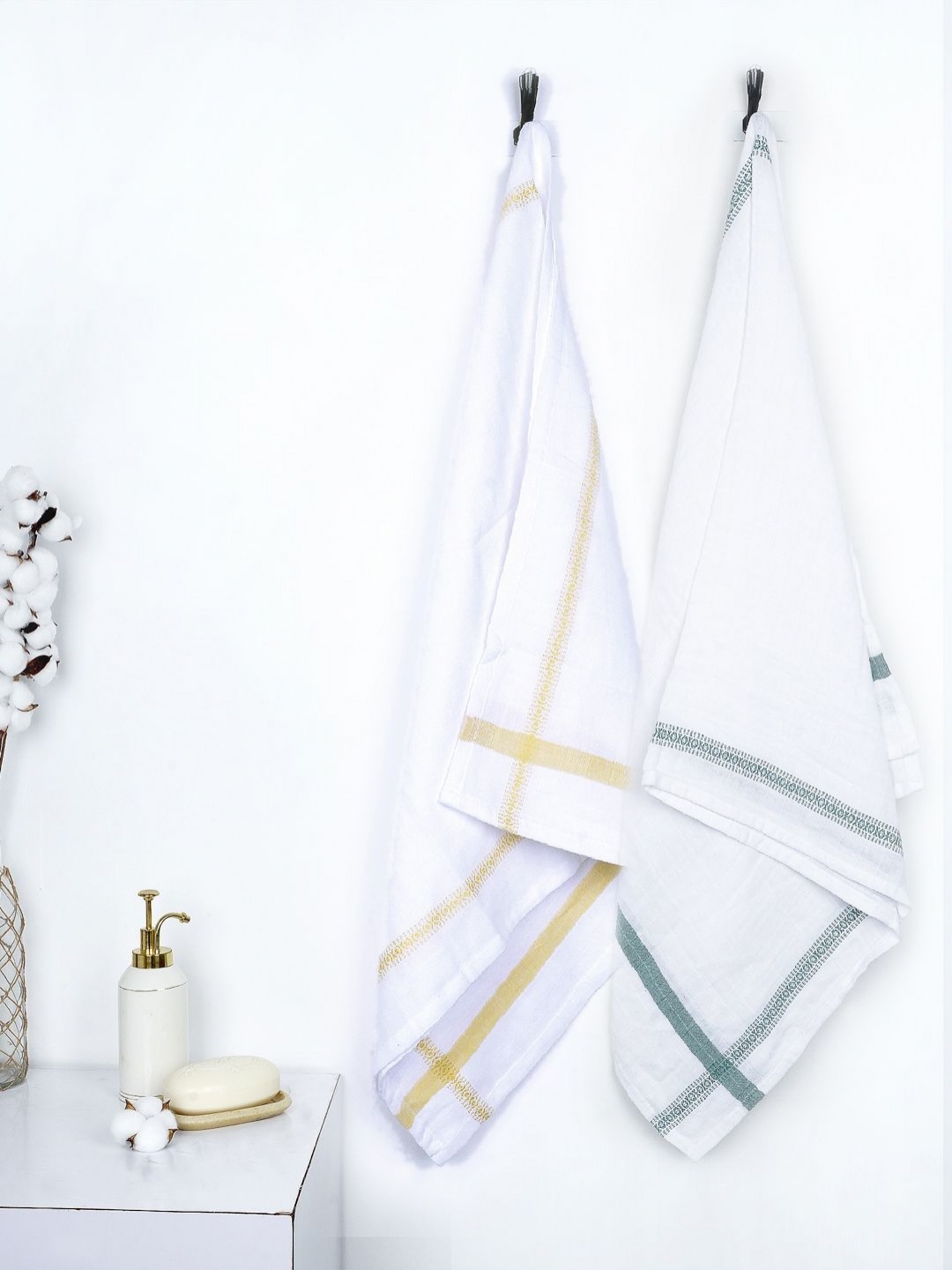 

Thirsty Towel Yellow & Green 2 Cotton 200 GSM Bath Towel