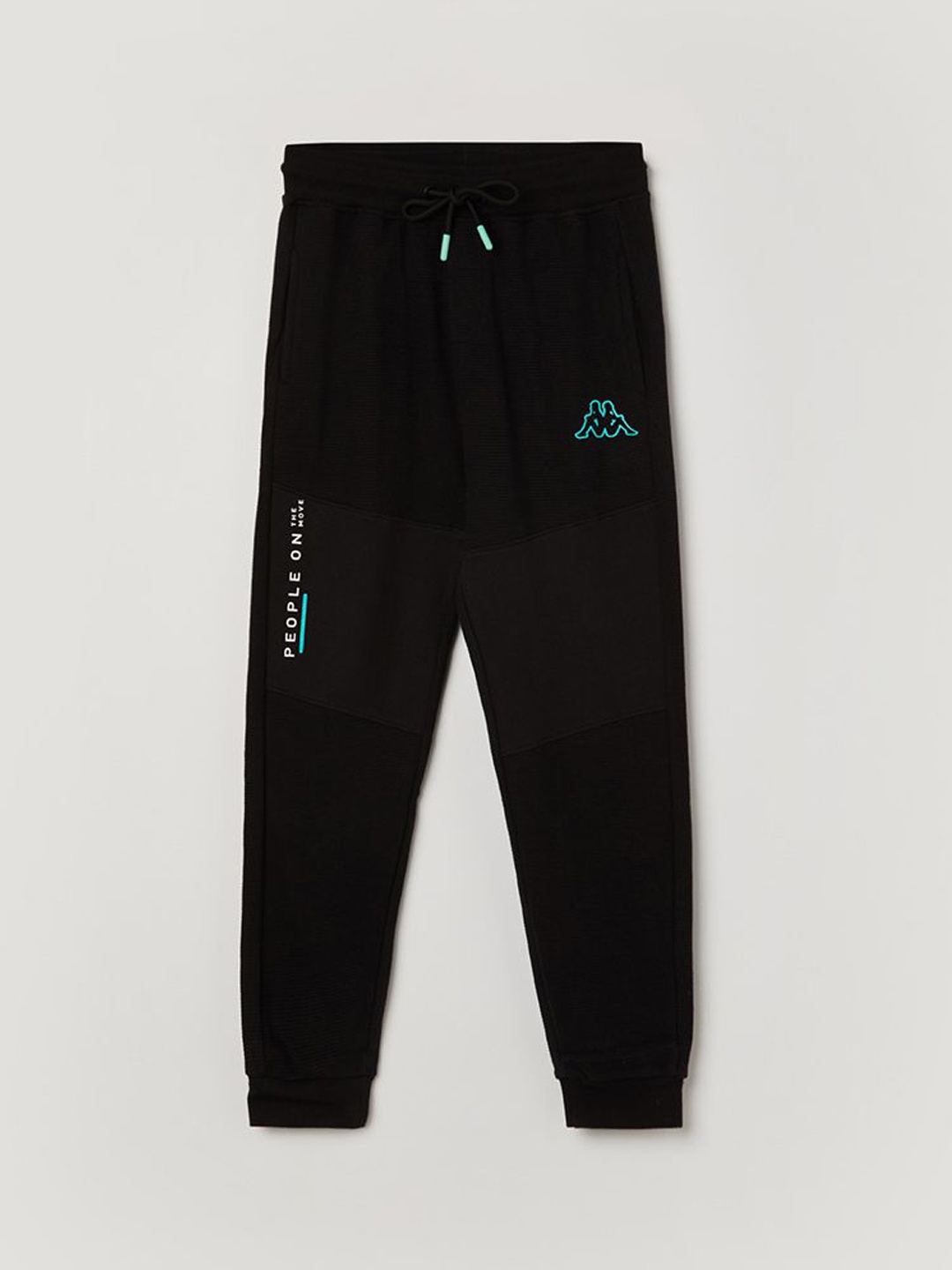 

Kappa Boys Mid-Rise Printed Cotton Joggers, Black