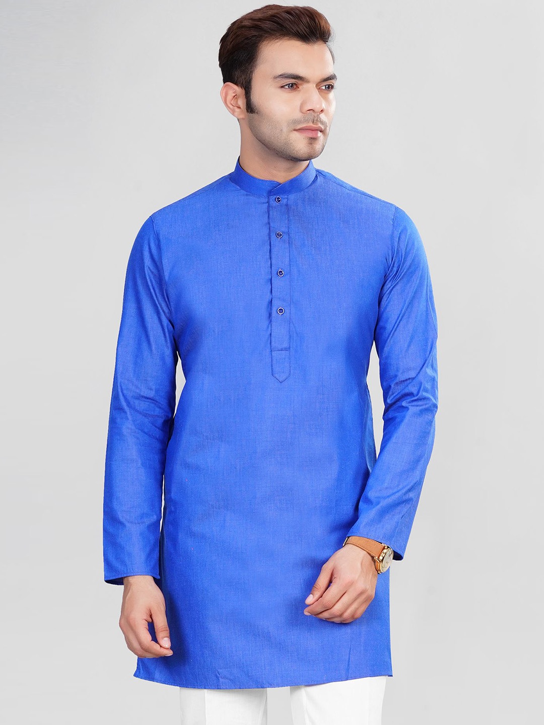 

LA'SCOOT Men Regular Pure Cotton Kurta with Trousers, Blue