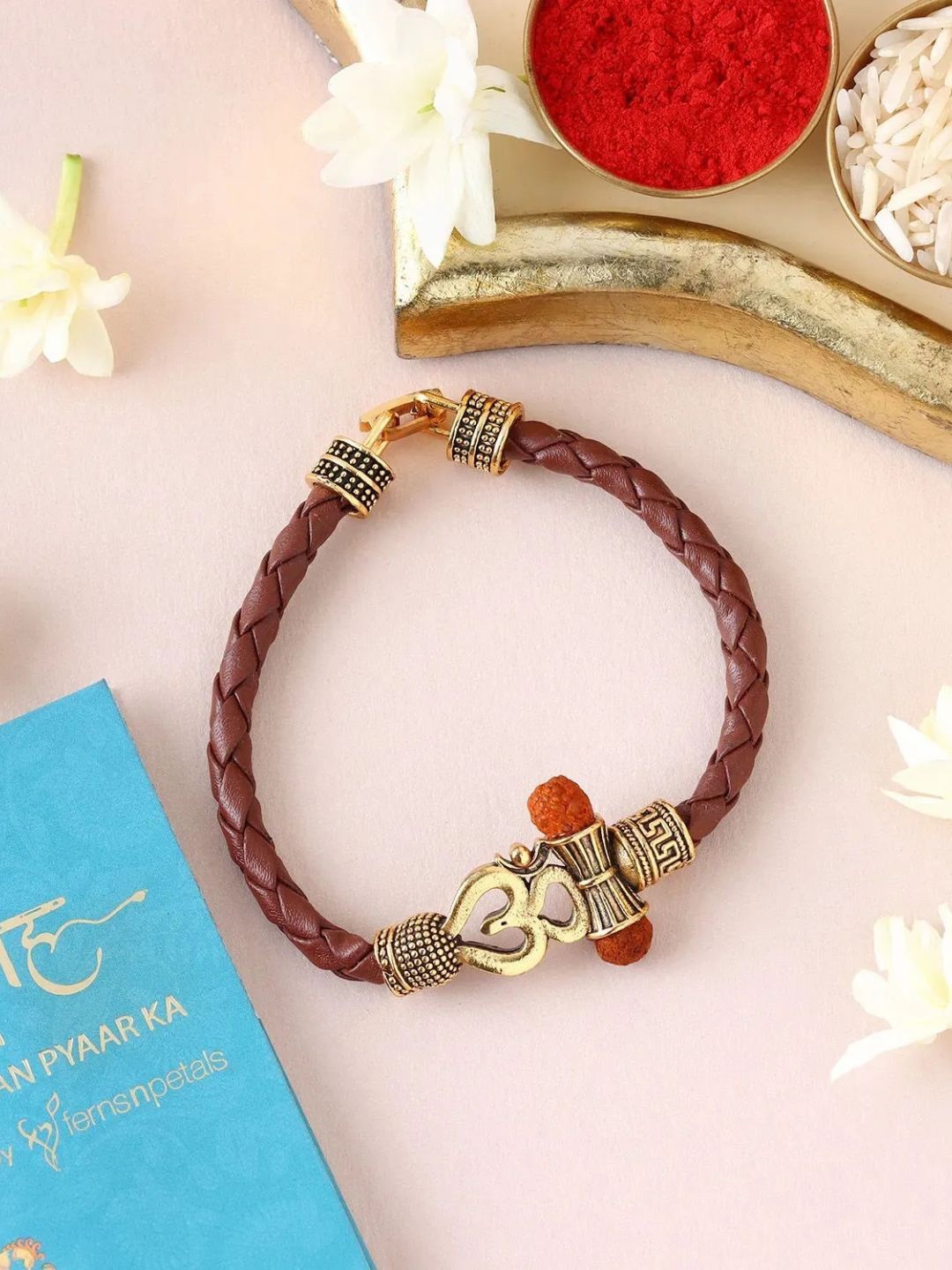 

fnp Eternal Om Serenity Rakhi Mauli Rakhis, Brown