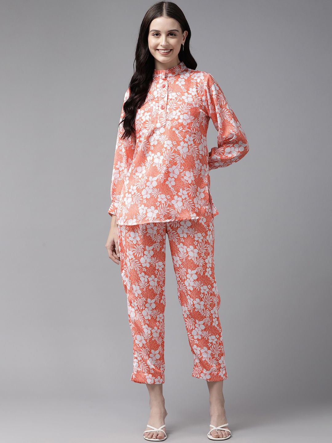 

BAESD Printed Tunic & Trouser Co-Ord Set, Orange