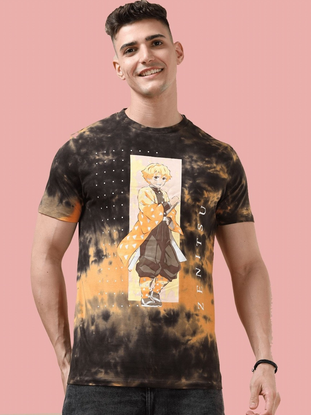 

Entertainment Store Unisex Demon Slayer 1005 Printed Cotton T-shirt, Black