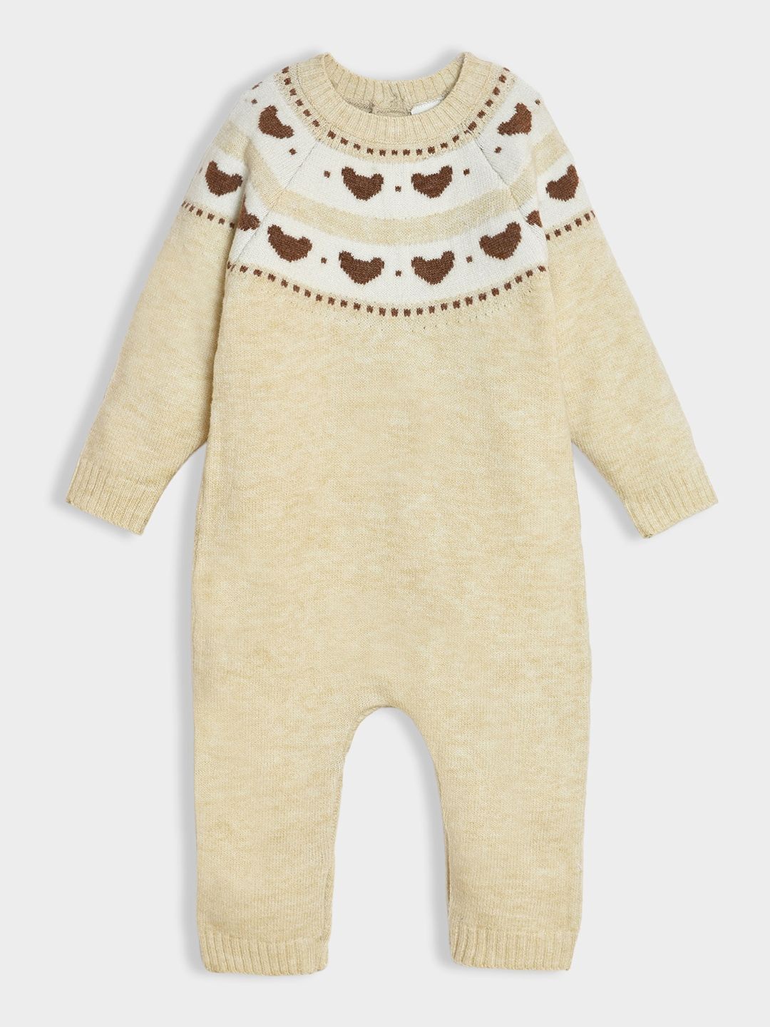 

MiArcus Knitted Design Romper, Cream
