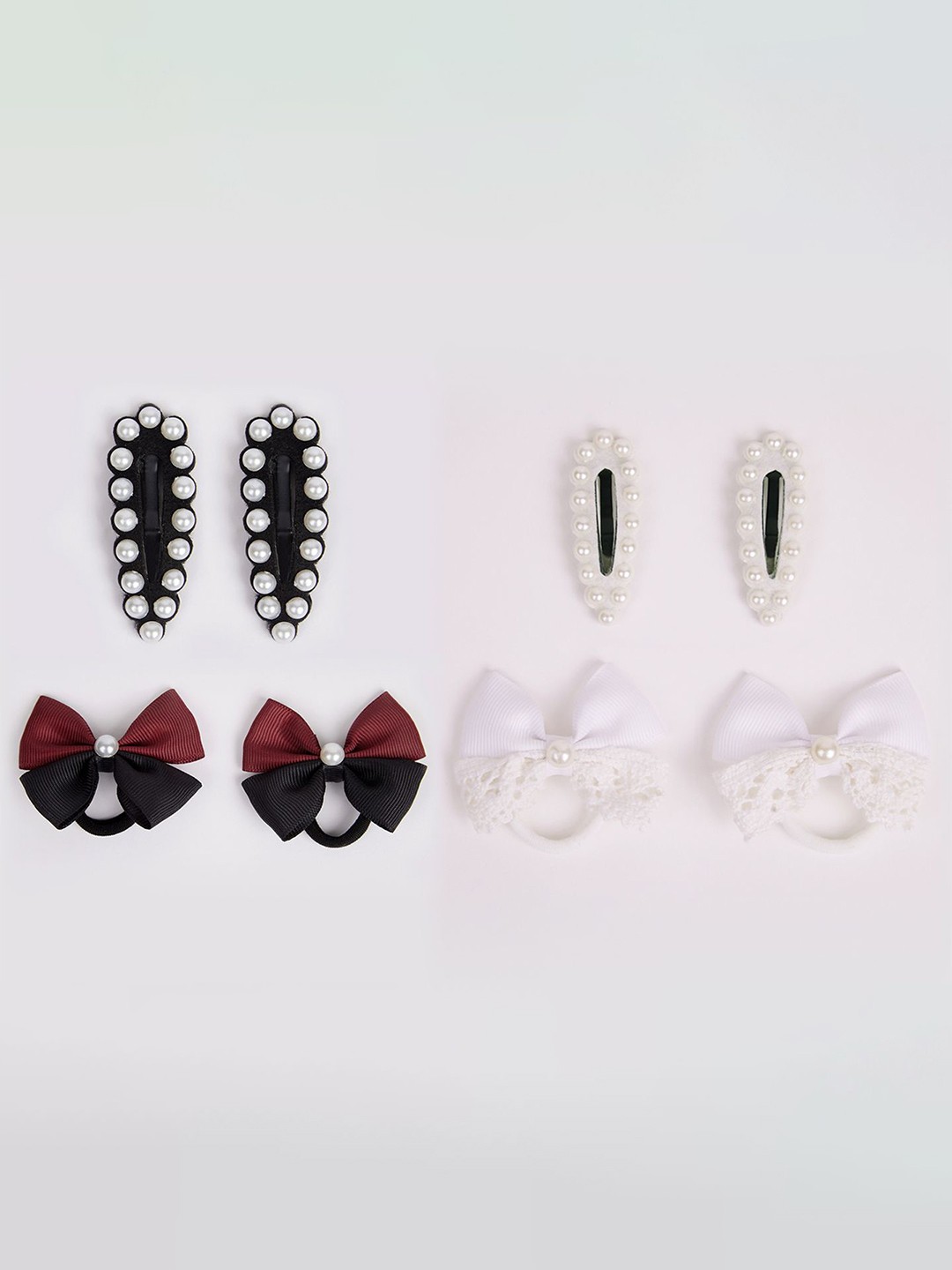 

RIBBON CANDY Set of 8 Girls Embellished Hair Accessory, Black