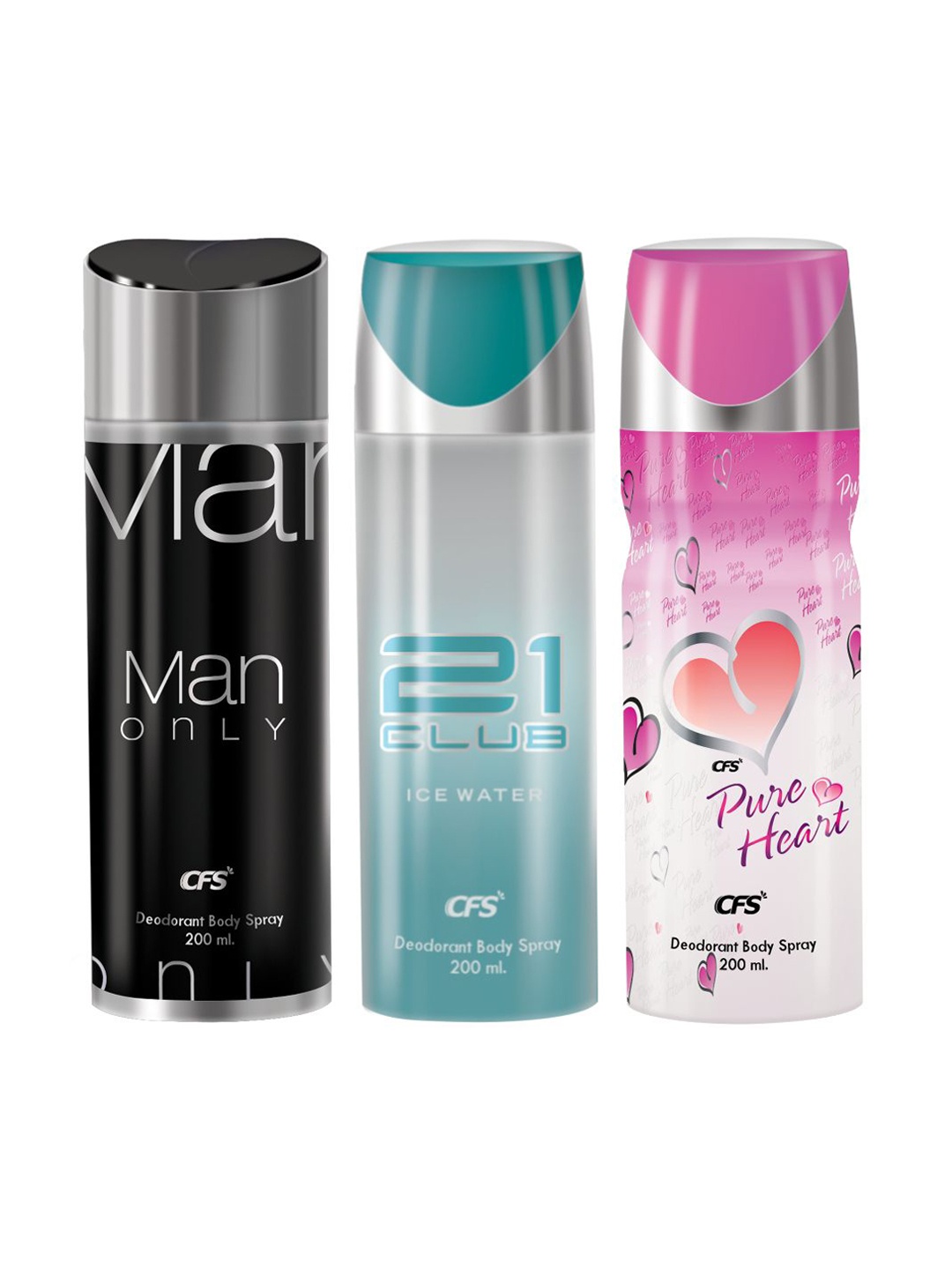 

CFS Set Of 3 Long Lasting Deodorants- 200 ml Each, Blue