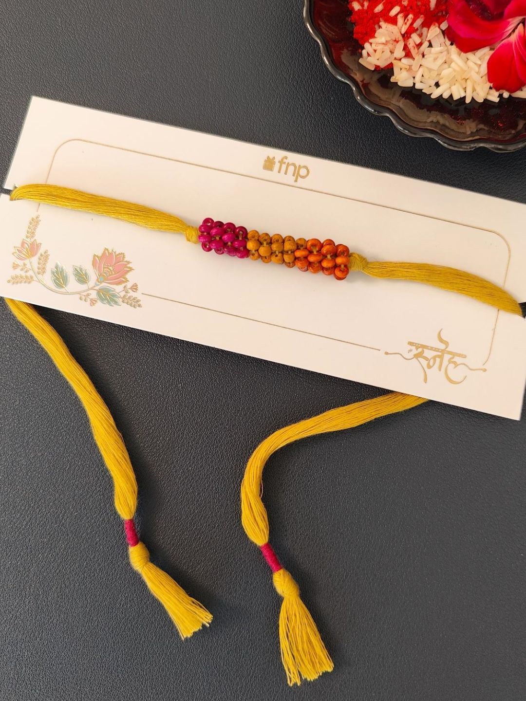 

fnp Eco Friendly Thread Rakhi American Diamond, Red