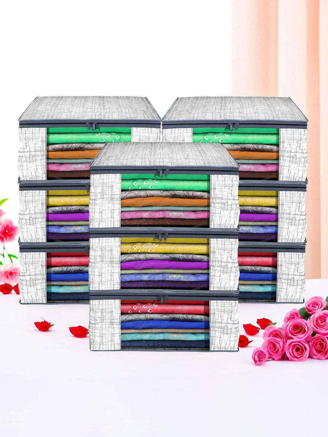 

Kuber Industries Grey Set of 9 Regular Drawer Organiser Organisers