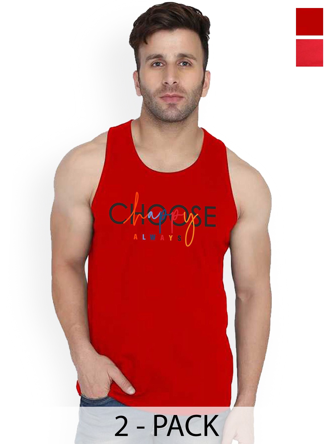

SLOWLORIS Pack Of 2 Printed Gym Vests, Black
