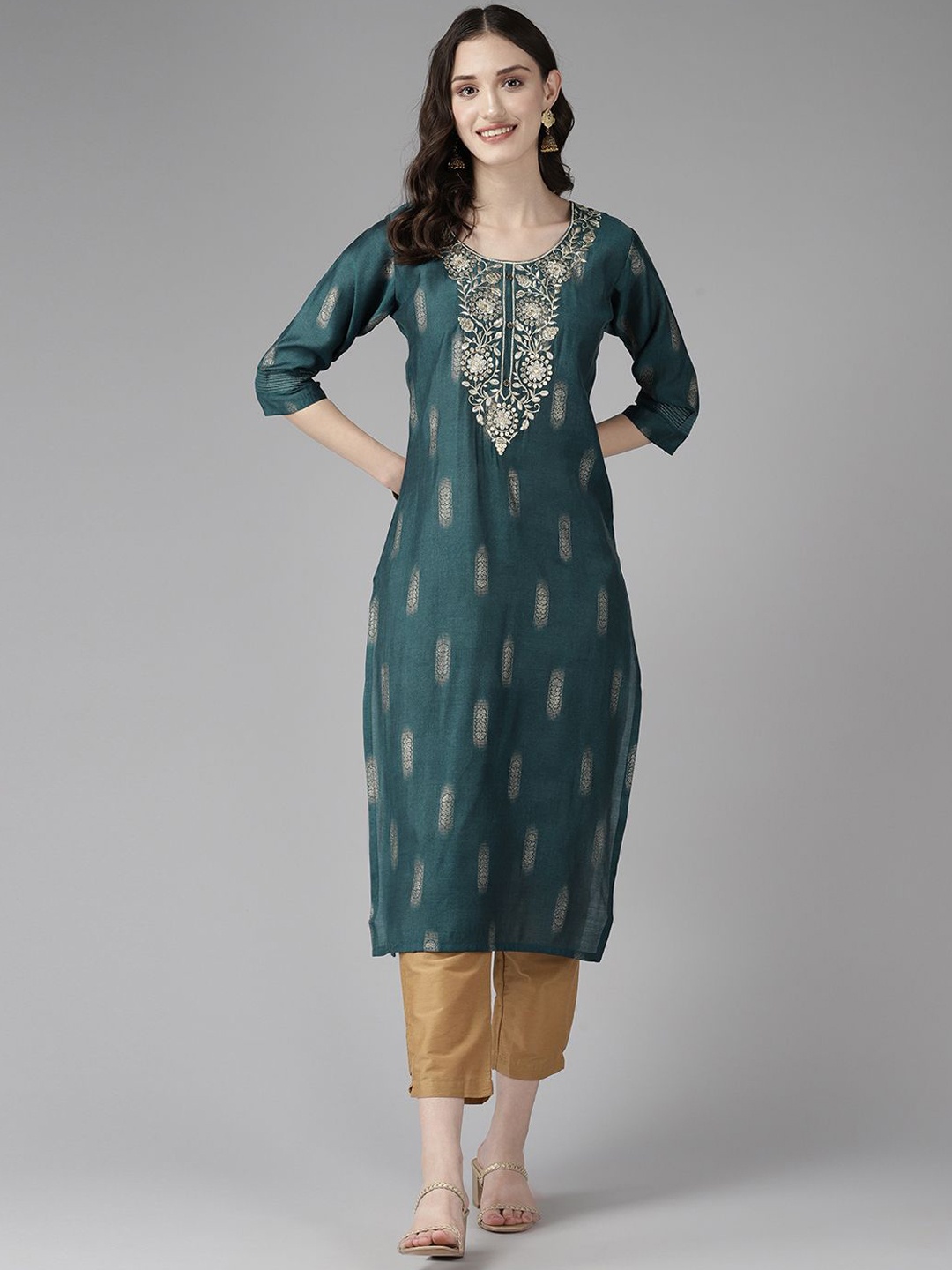 

BAESD Women Yoke Design Anarkali Kurta, Blue