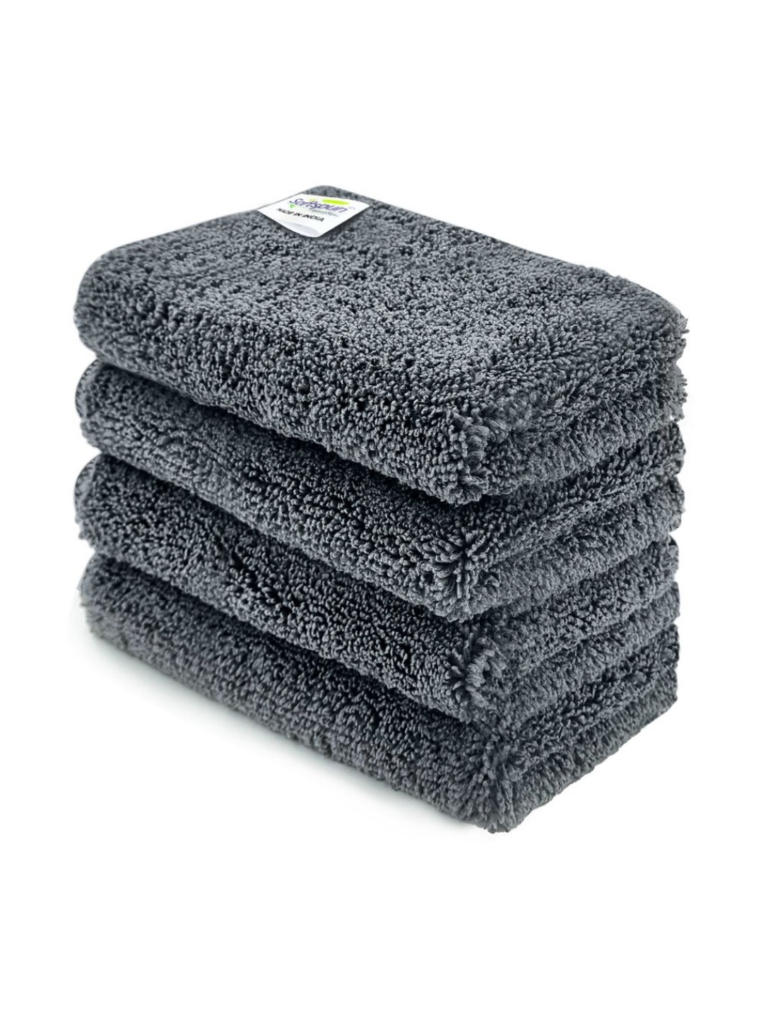 

Softspun Microfiber 4Pcs GreySelf Designed Face Towels, Grey