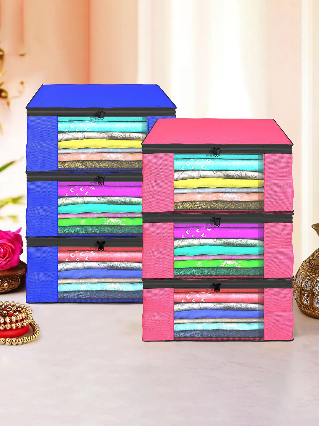 

Kuber Industries Blue Set of 6 Regular Drawer Organiser Organisers