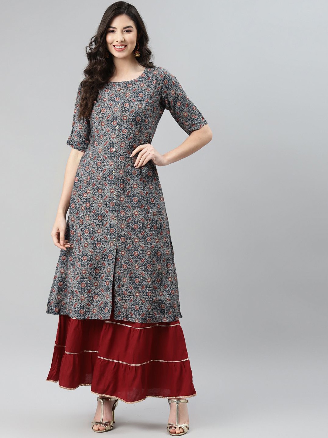 

BAESD Women Ethnic Motifs Printed Anarkali Kurta, Multi