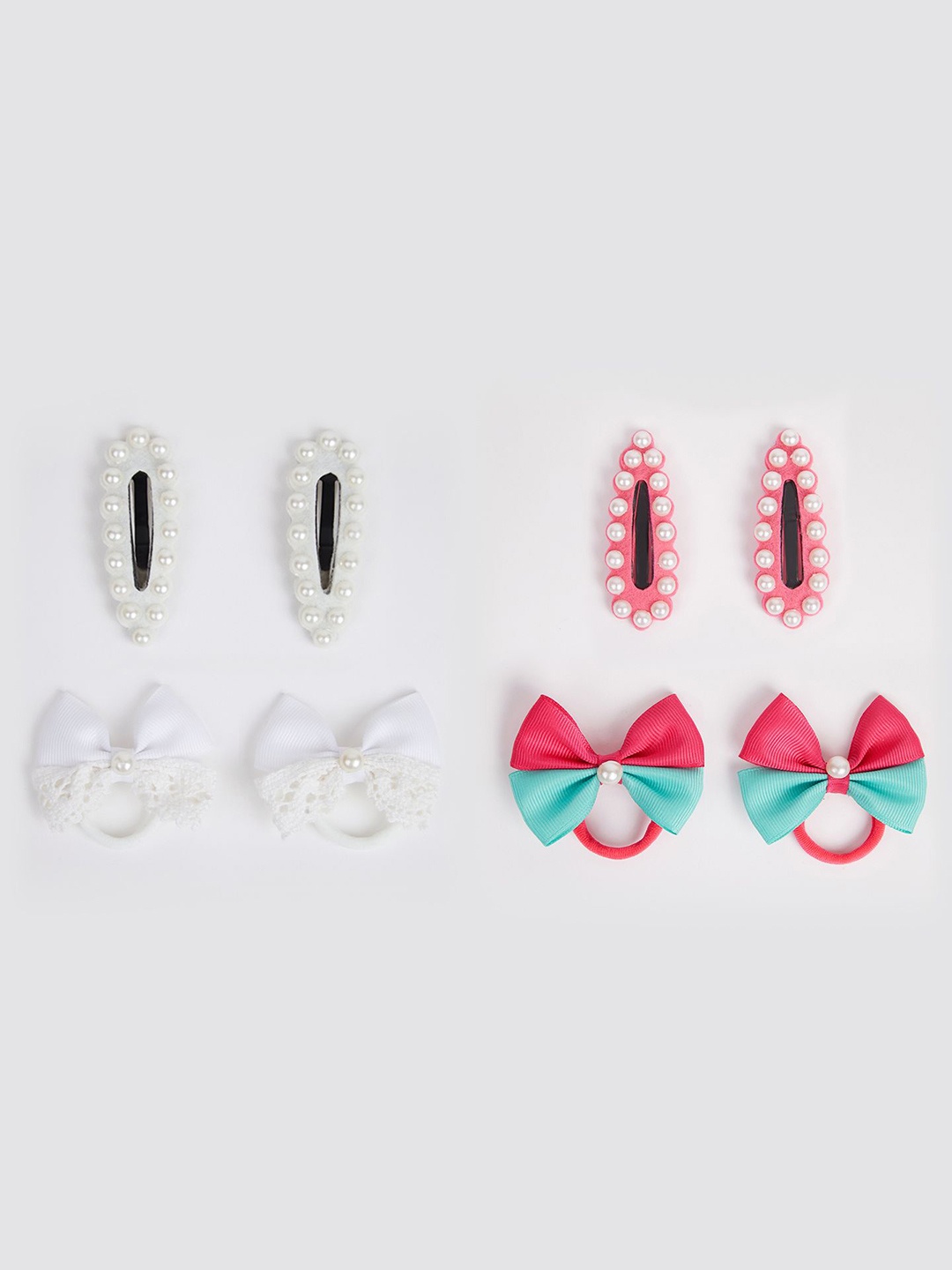 

RIBBON CANDY Set of 8 Girls Embellished Hair Accessory, Pink