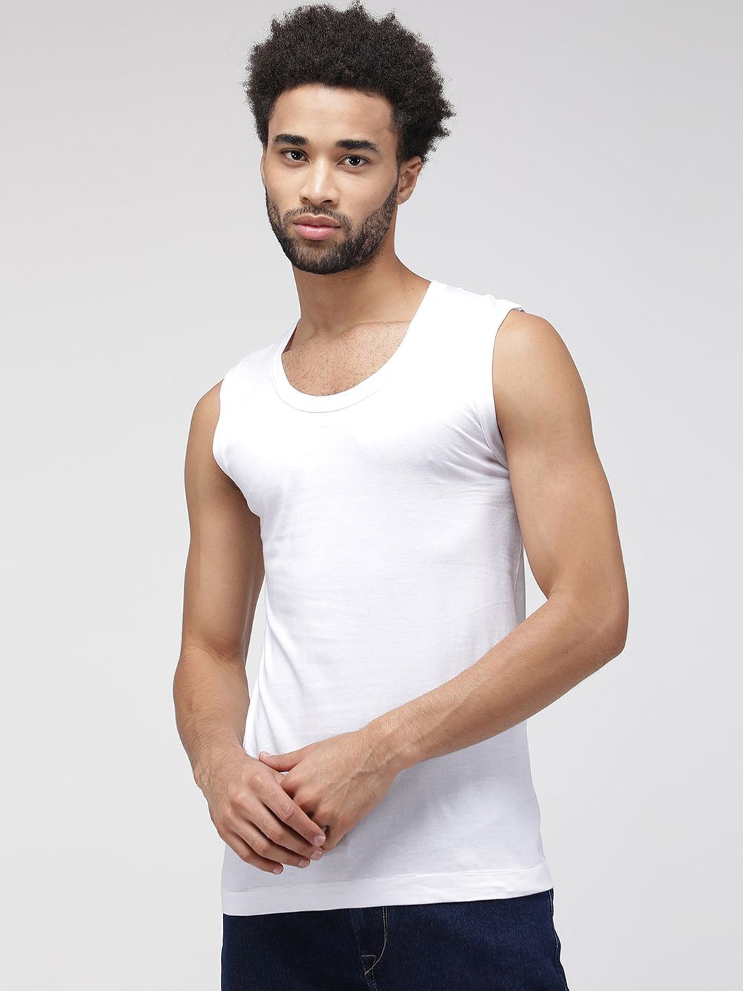 

SPORTO Cotton Sleeveless Under Shirt Vests SP-VE-SPORTOPLELITERN-WH-S-1PC, White