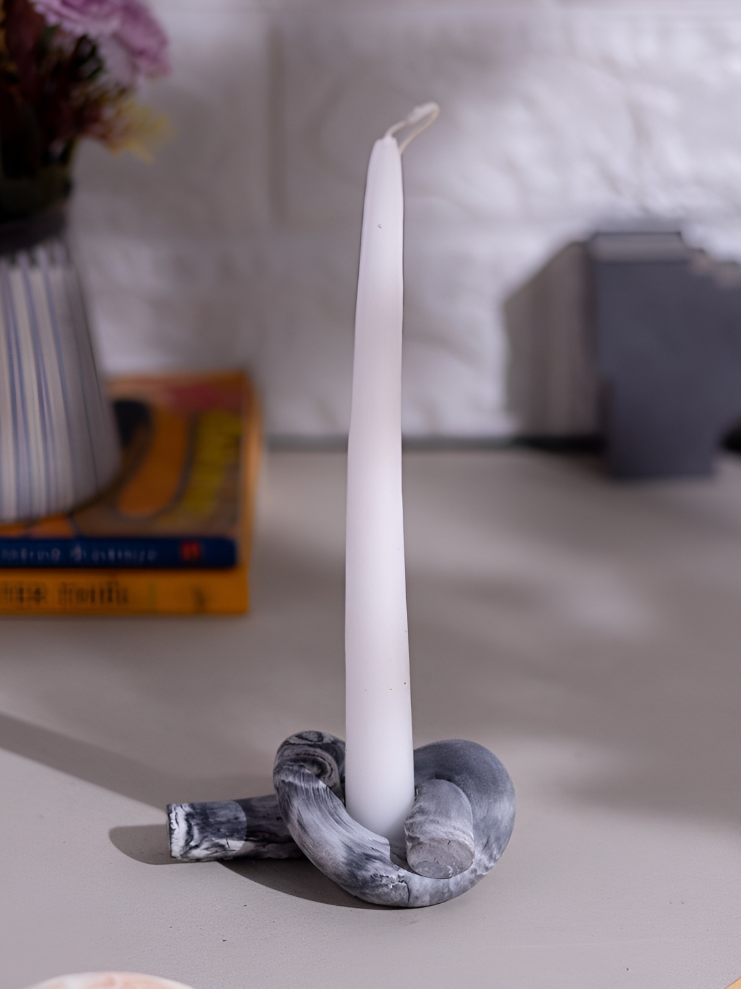 

Greyt Grey & White Printed Stoneware Candle Holder