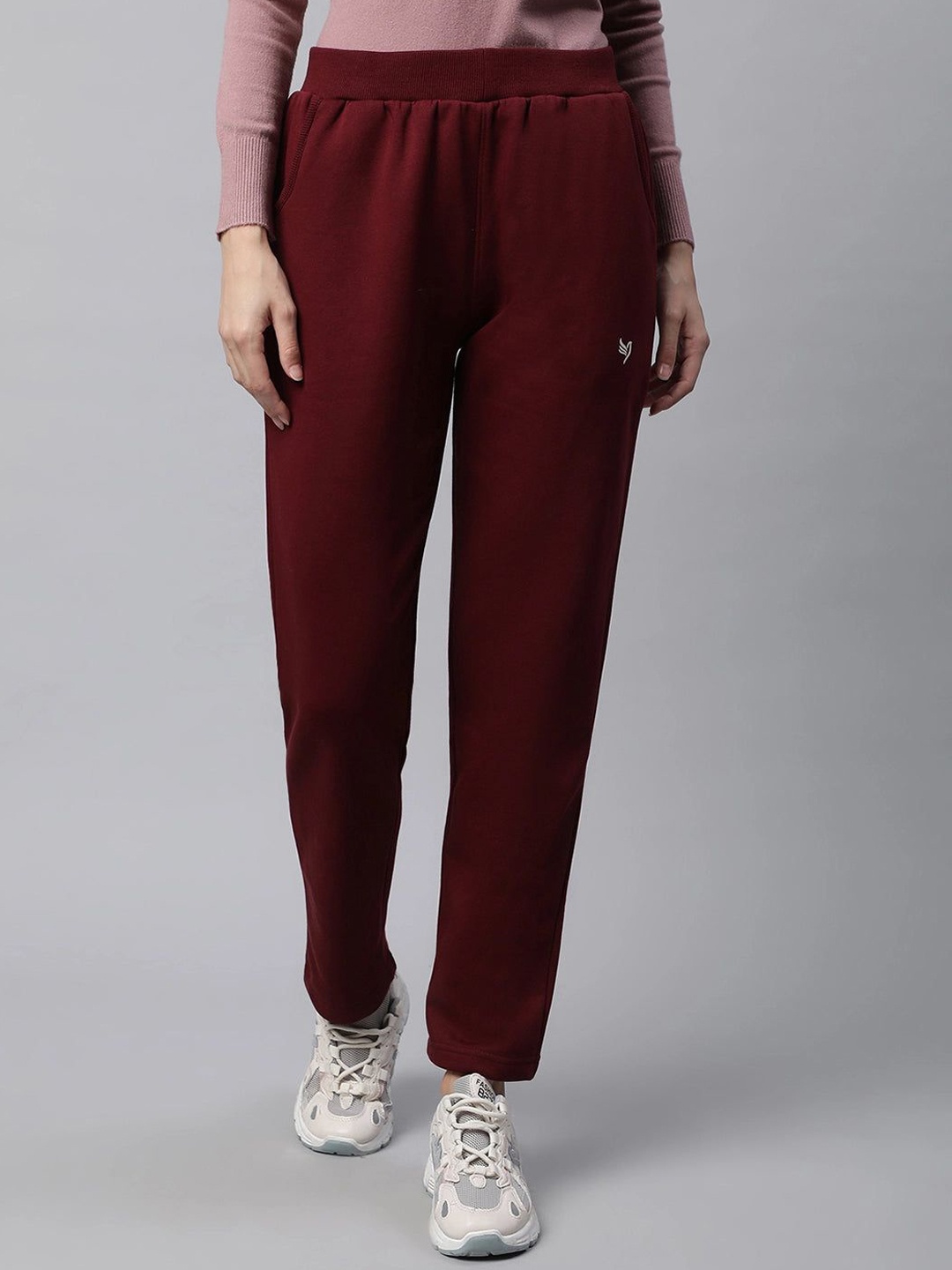 

Global Republic Women Cotton Track Pants, Burgundy