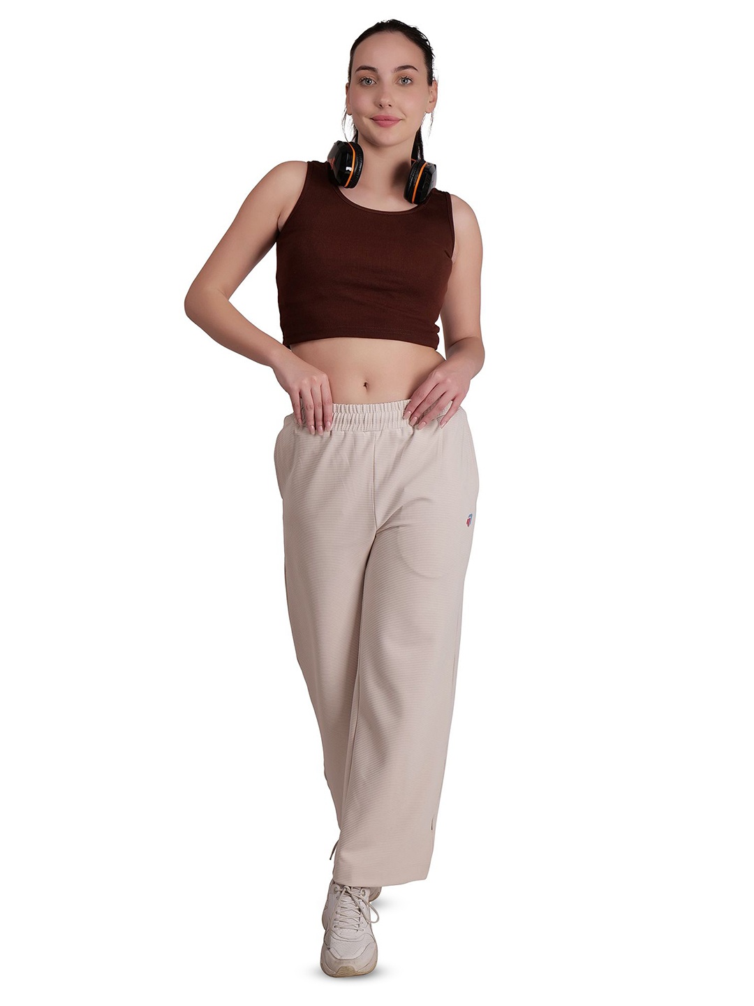

M7 EMPIRE Women Knitted Ethnic Palazzos, Cream