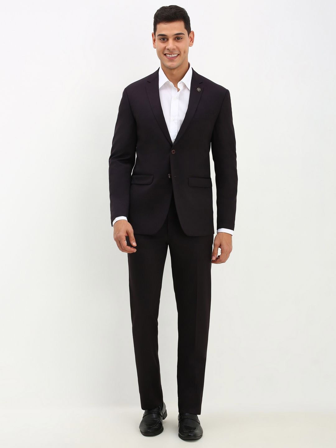 

Allen Solly Slim-Fit Single-Breasted Two-Piece Formal Suit, Brown
