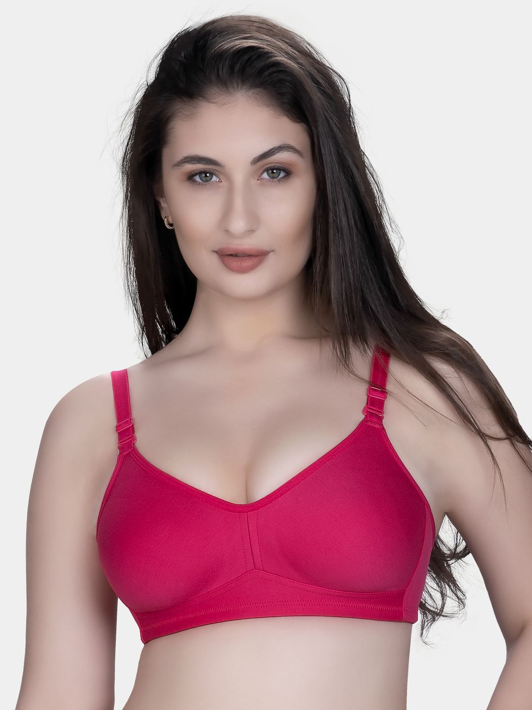 

Trylo Riza Minimizer Cotton Fabric Non-Padded Non-Wired Seamless Molded Bra, Pink